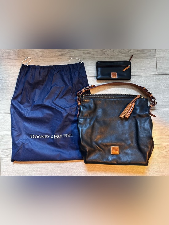 Dooney & Bourke Handbags - Dooney & Bourke | Black Leather Shoulder Bag with Matching Wristlet